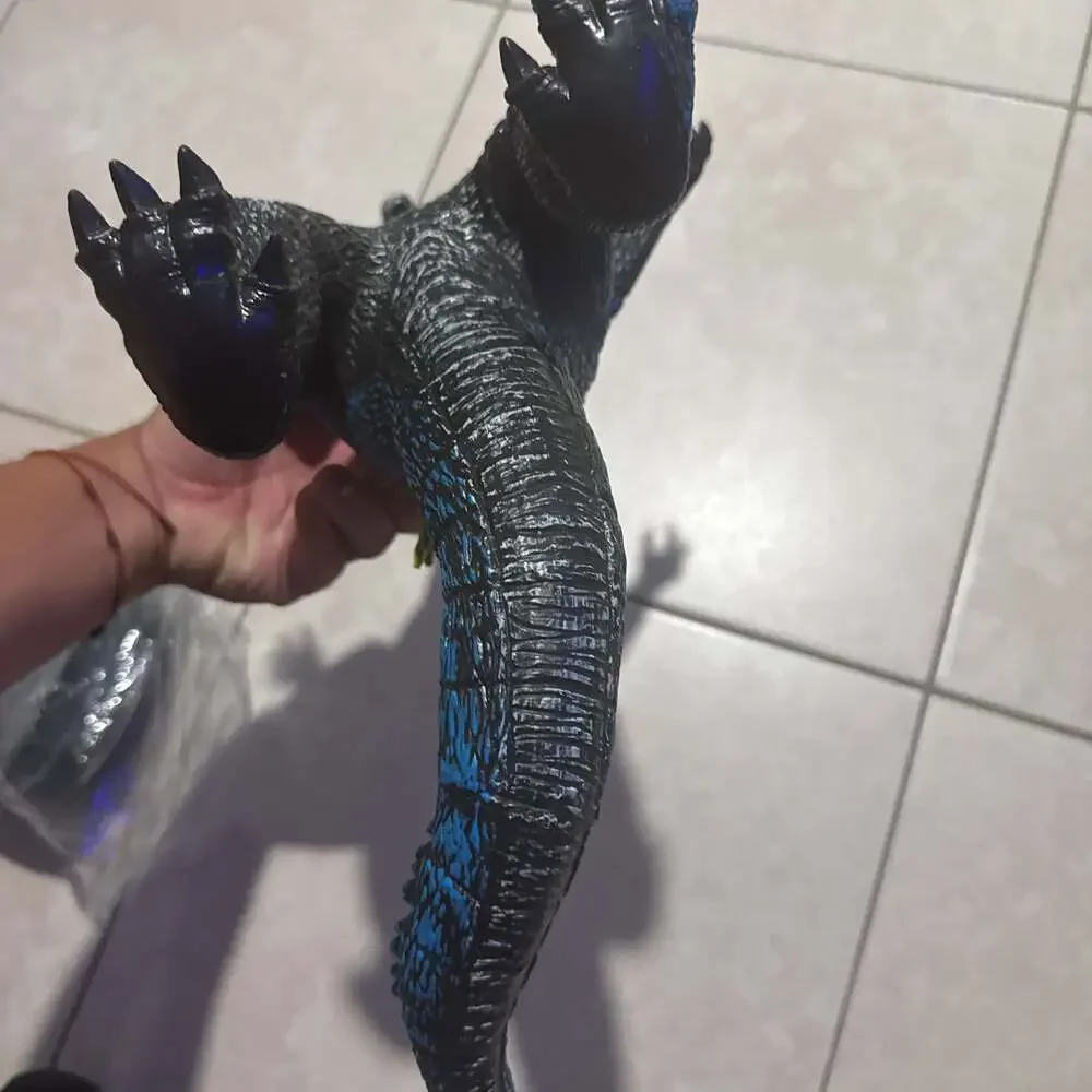 Vintage Godzilla Action Figure Toy Statue Black Blue Scales Y2K Style